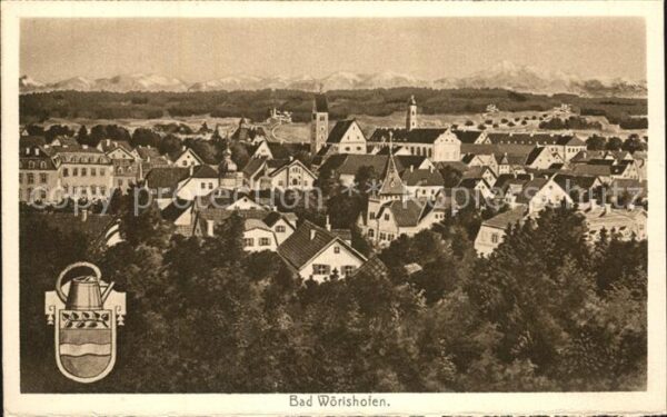 Bad Woerishofen Blick über die Stadt Alpenkette
