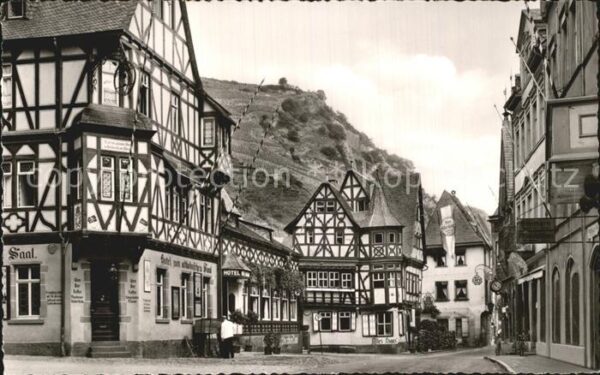 Bacharach Rhein Marktplatz Hotel Restaurant Fachwerkhäu