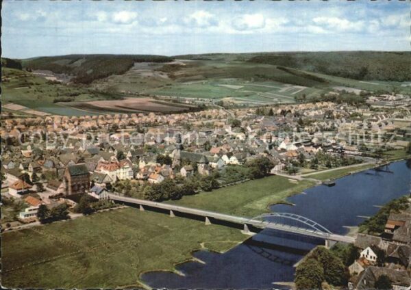 Beverungen Weser Brücke Fliegeraufnahme