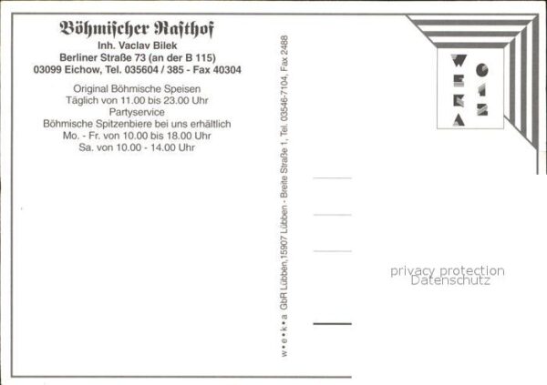 Eichow Böhmischer Rasthof Restaurant Koch – Bild 2