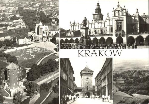 Krakow Krakau Wawel Sukiennice i pomnik Adama Mickiew