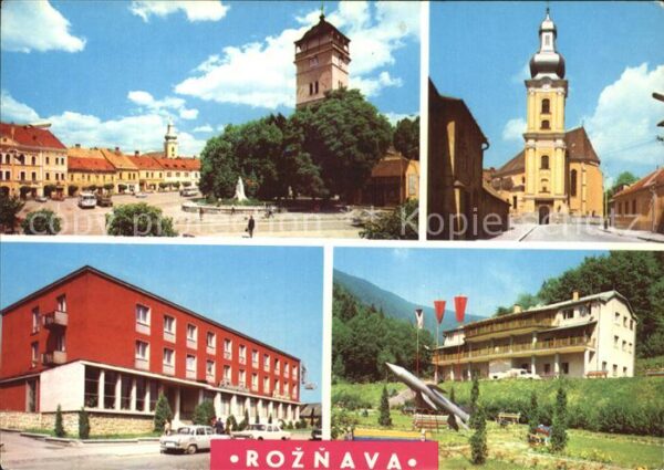 Roznava Marktplatz Denkmal Kirche Hotel