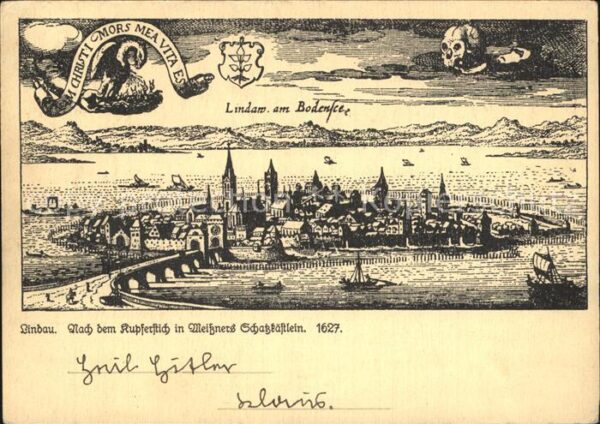 Lindau Bodensee nach Kupferstich in Meissners Schatzkäs
