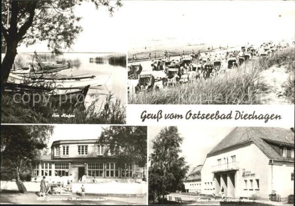 Dierhagen Ostseebad Hafen Strand Dünen HO Gaststätte Meeres