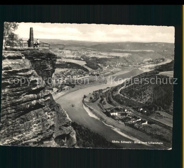 Bad Schandau Blick vom Lilienstein Elbsandsteingebir