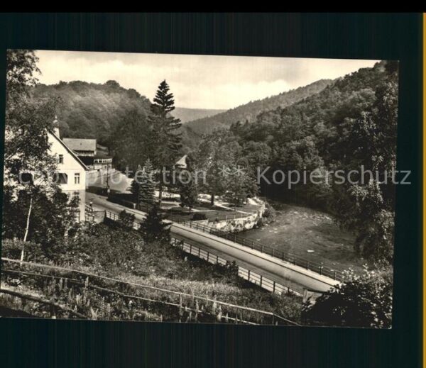 Treseburg Harz Teilansicht Luftkurort Partie am Fluss