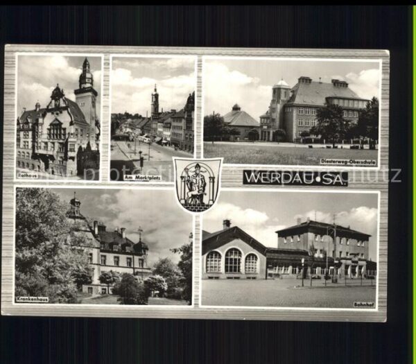 Werdau Sachsen Rathaus Marktplatz Diesterweg Oberschul