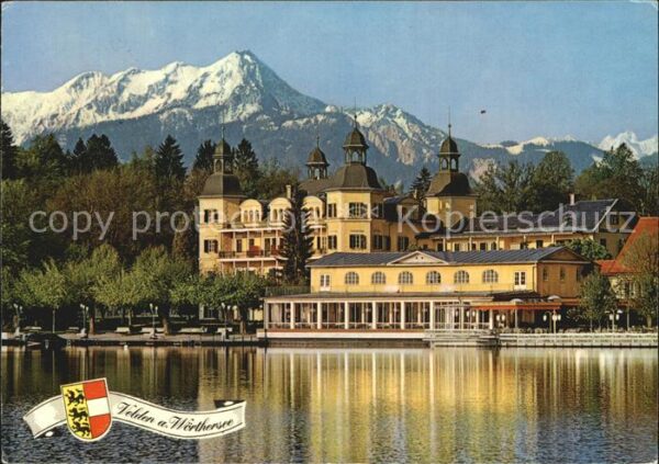 Velden Woerthersee Alpenseebad Promenade mit Schloss und M