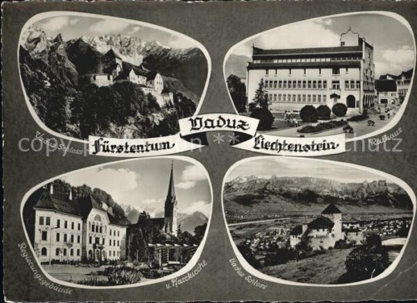 Vaduz Schloss Pfarrkirche Rathaus