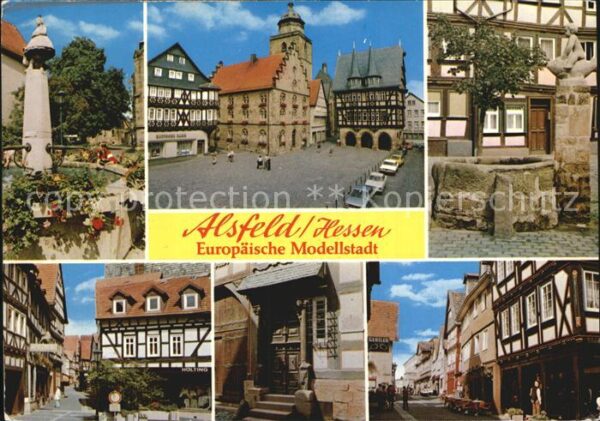 Alsfeld Brunnen Fachwerkhäuser Marktplatz