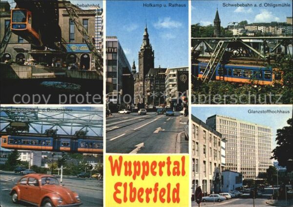 Wuppertal Schwebebahnhof Hofkamp und Rathaus Ohli