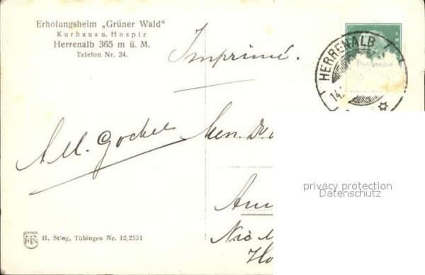 Herrenalb Bad Herrenalb Erholungsheim Grüner Wald Kurhaus Hospi – Bild 2