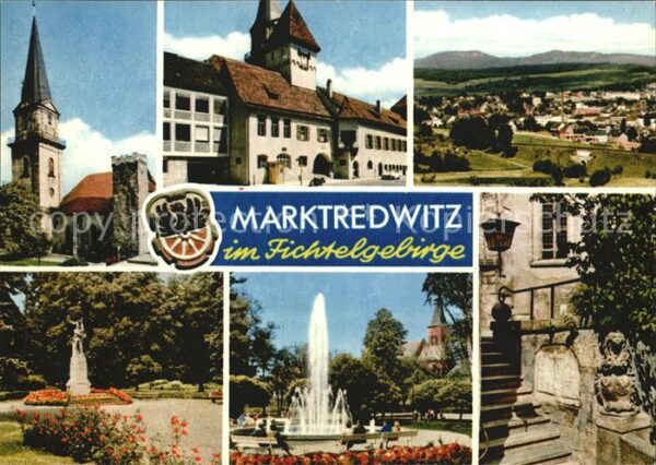 Marktredwitz Kirche Panorama Denkmal Park Fontäne