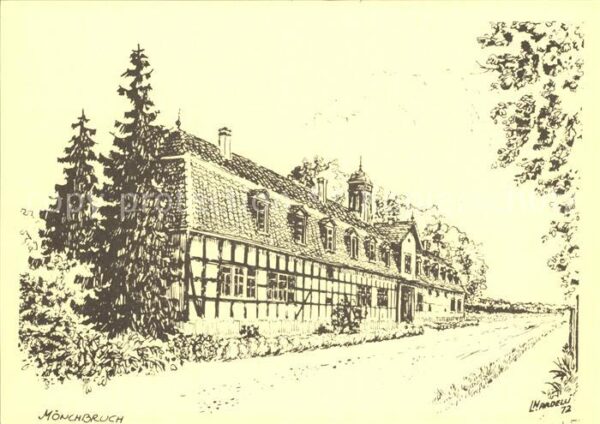 Moerfelden-Walldorf Jagdschloss Mönchbruch Zeichnung