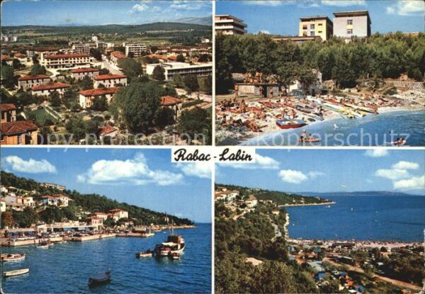 Rabac Kroatien Fliegeraufnahme Strand Hafenpartie