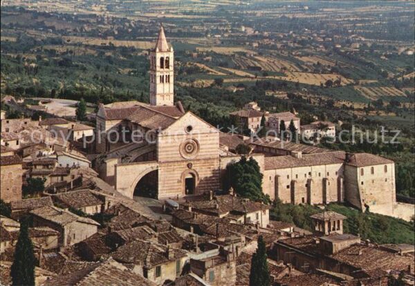 Assisi Umbria La Chiesa di S Chiara vista dalla Rocca