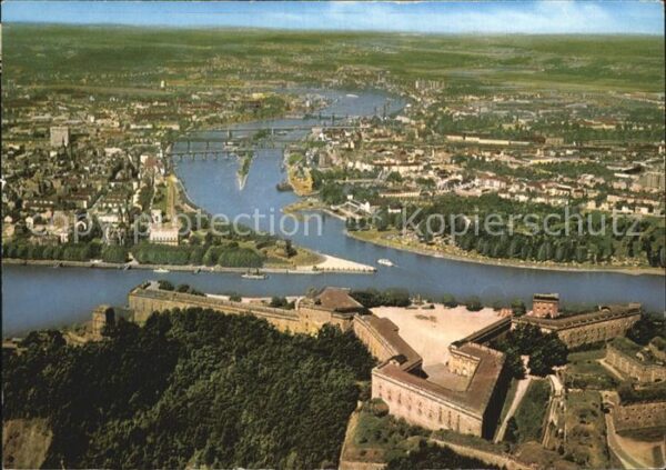 Koblenz Rhein mit Mosel Festung Ehrenbreitstein und D