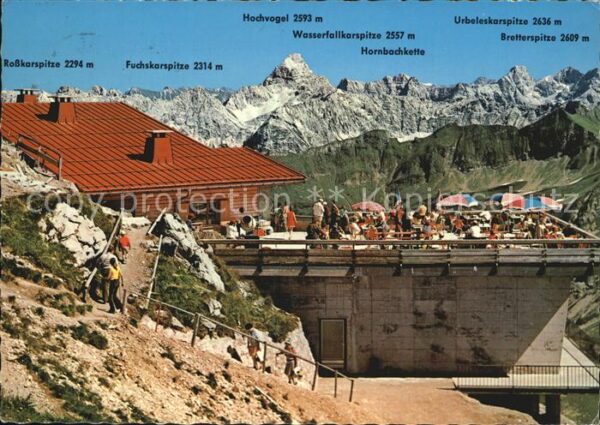 Nebelhorn Gipfelhütte Terrasse Allgäuer Alpenblic