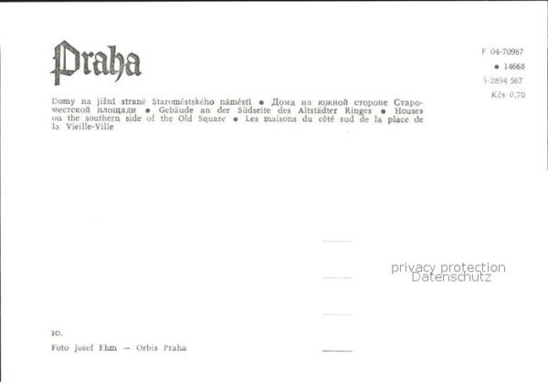 Praha Prahy Prague Domy na jizni strane Staromestskeho nam – Bild 2