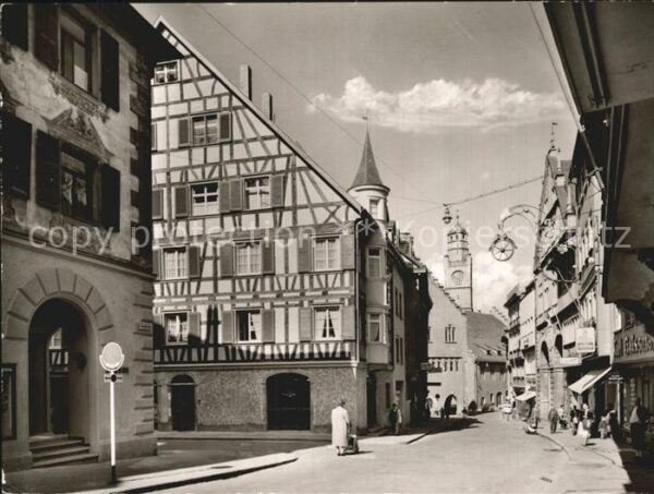 Ravensburg Wuerttemberg Marktstrasse mit Bläserturm