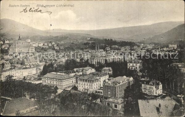 Baden-Baden Panorama Blick gegen Lichtental