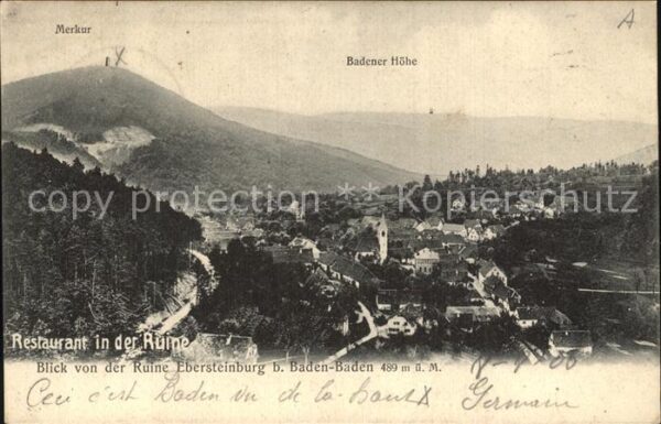 Baden-Baden Panorama Blick von der Ruine Ebersteinb