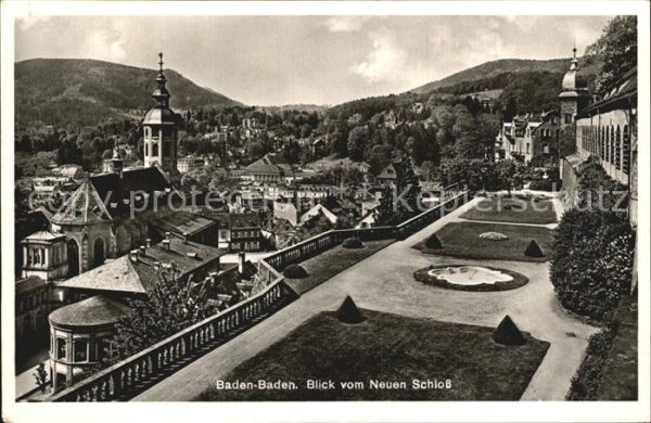 Baden-Baden Blick vom neuen Schloss Park Kirche