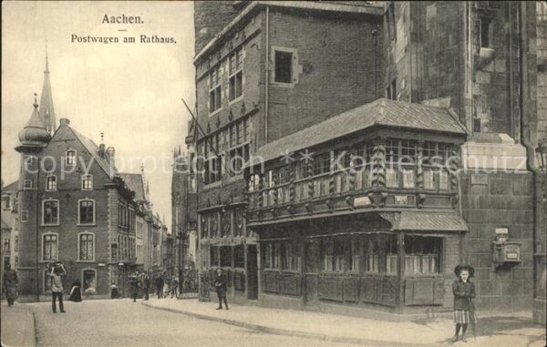 Aachen Postwagen am Rathaus