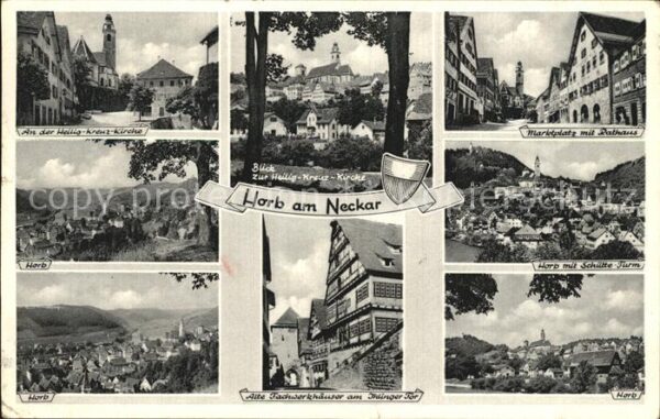Horb Neckar Heilig Kreuz Kirche Fachwerkhäuser Ihli