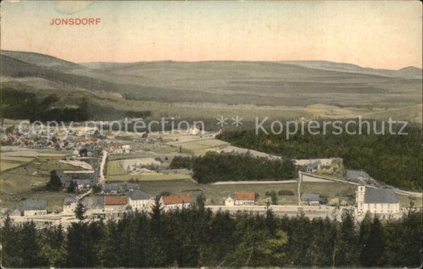 Jonsdorf Panorama Landschaft Handkolorierte Küns