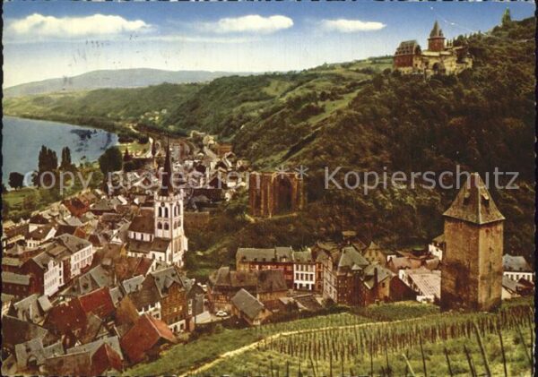 Bacharach Rhein Ortsansicht mit Kirche Turm Wernerkapel