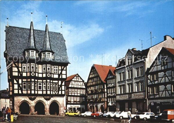Alsfeld Blick zum Rathaus Fachwerkhäuser