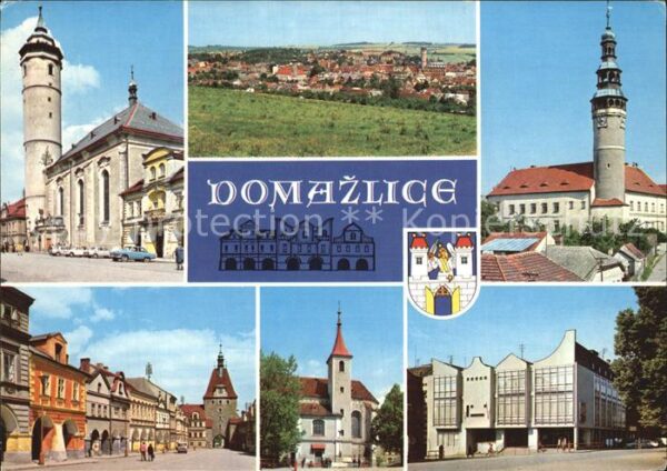 Domazlice Teilansichten Häuserpartie Turm Gebäude