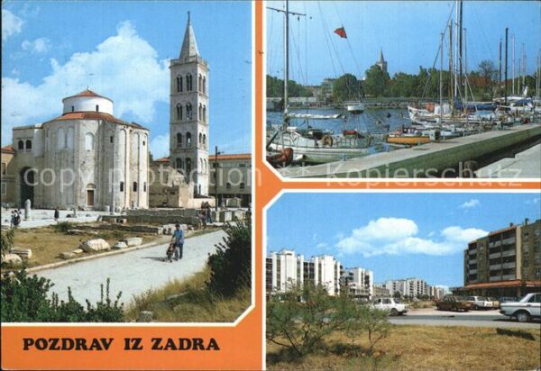 Zadar Zadra Zara Kirche Hafen Segelyachten Siedlung Hoch