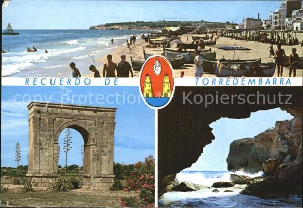 Torredembarra Strand Ruine Felsenküste Brandung