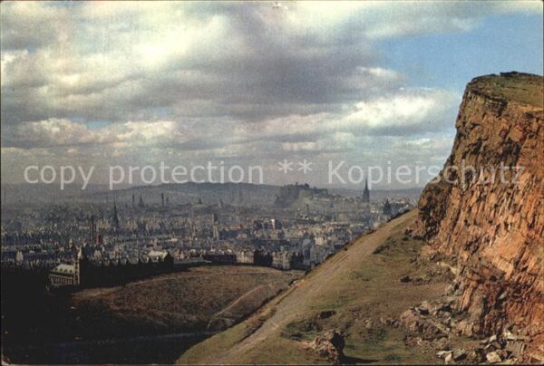 Edinburgh Scotland View from Salisbury Crags on Arhurs Sea