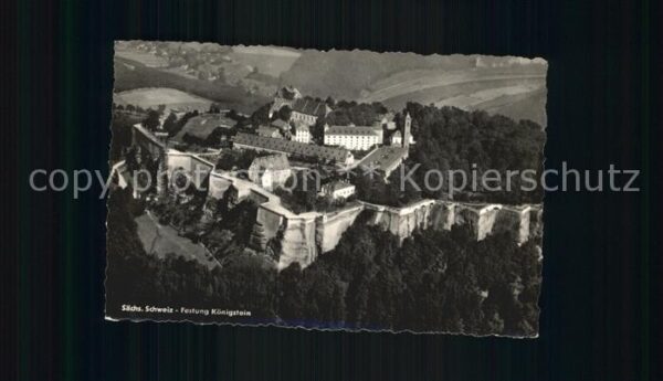 Saechsische Schweiz Festung Königstein Fliegeraufnahme