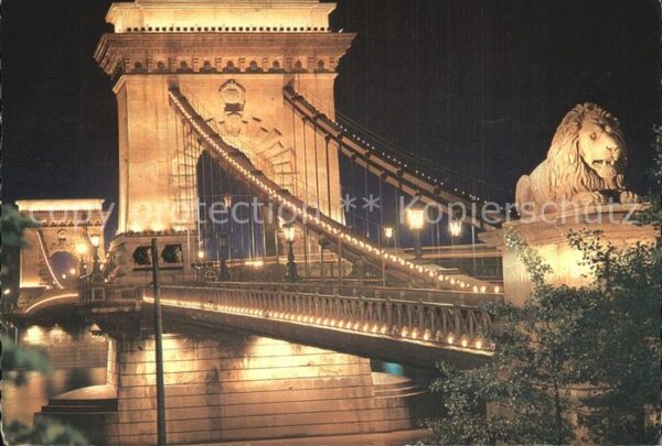 Budapest Kettenbrücke bei Nacht