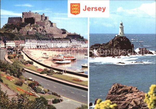 Jersey Kanalinsel Mont Orgueil Castle and La Corbiere Lig