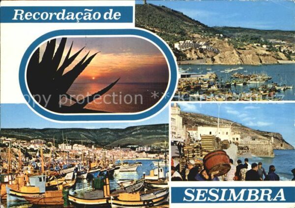 Sesimbra Panorama Hafenpartie Fischmarkt