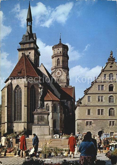 Stuttgart Stiftskirche mit Fruchtkasten und Schil