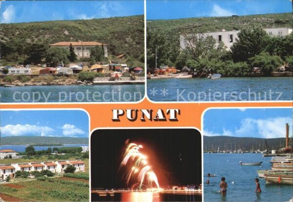 Punat Teilansichten Bungalows Feuerwerk Hafen