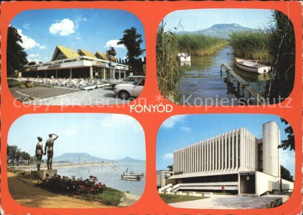 Fonyod Fuerdoe See Boote Denkmal Strandhaus Gaststätte