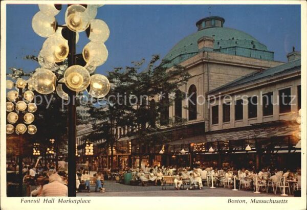 Boston Massachusetts Faneuil Hall Marktplatz Nacht