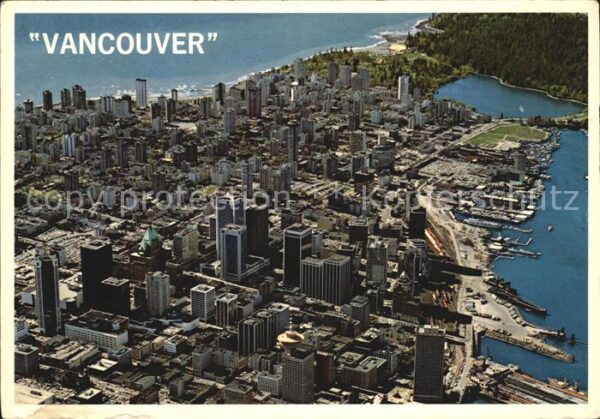 Vancouver British Columbia Fliegeraufnahme mit Hafen