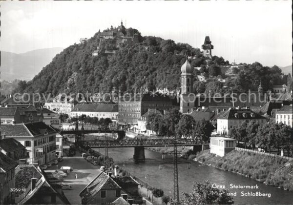 Graz Steiermark Mur und Schlossberg
