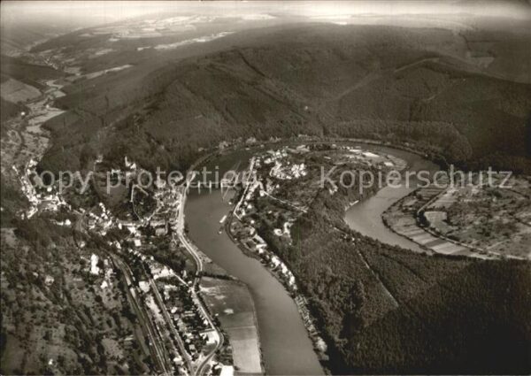 Hirschhorn Neckar Fliegeraufnahme Schloss-Hotel auf der B