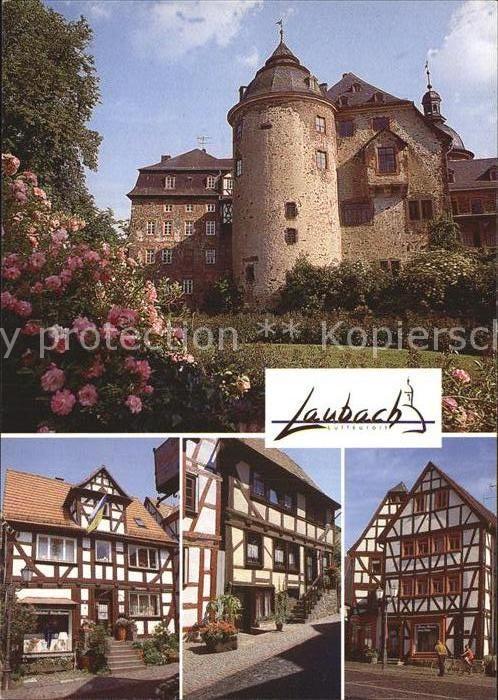 Laubach Hessen Schloss mit Silberturm Altstadt Fachwer