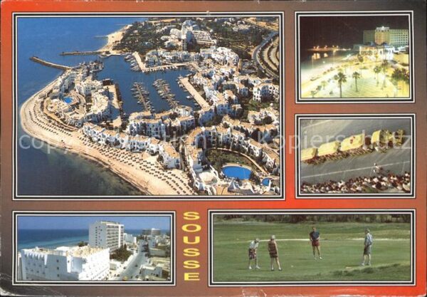 SOUSSE  Tunesie Fliegeraufnahme Hafen Strand Golf