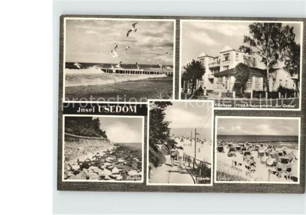 Usedom Strand FDGB-Erholungsheim Zur Ostsse
